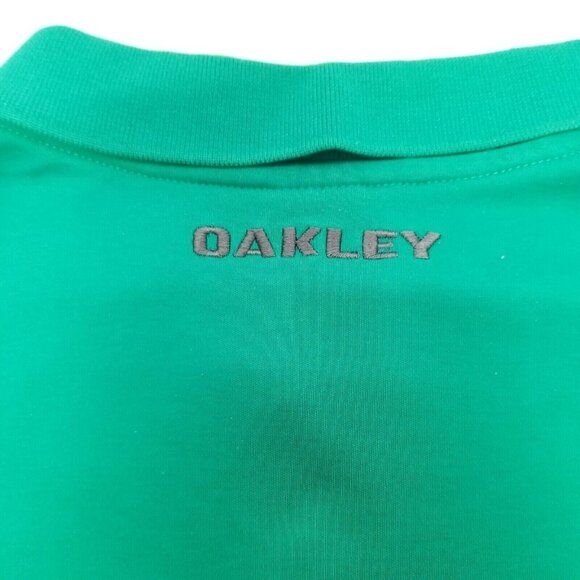 Oakley Shirt XL green Men's Polo Shirt Interlock 3 Button Short Sleeve - Picture 6 of 9